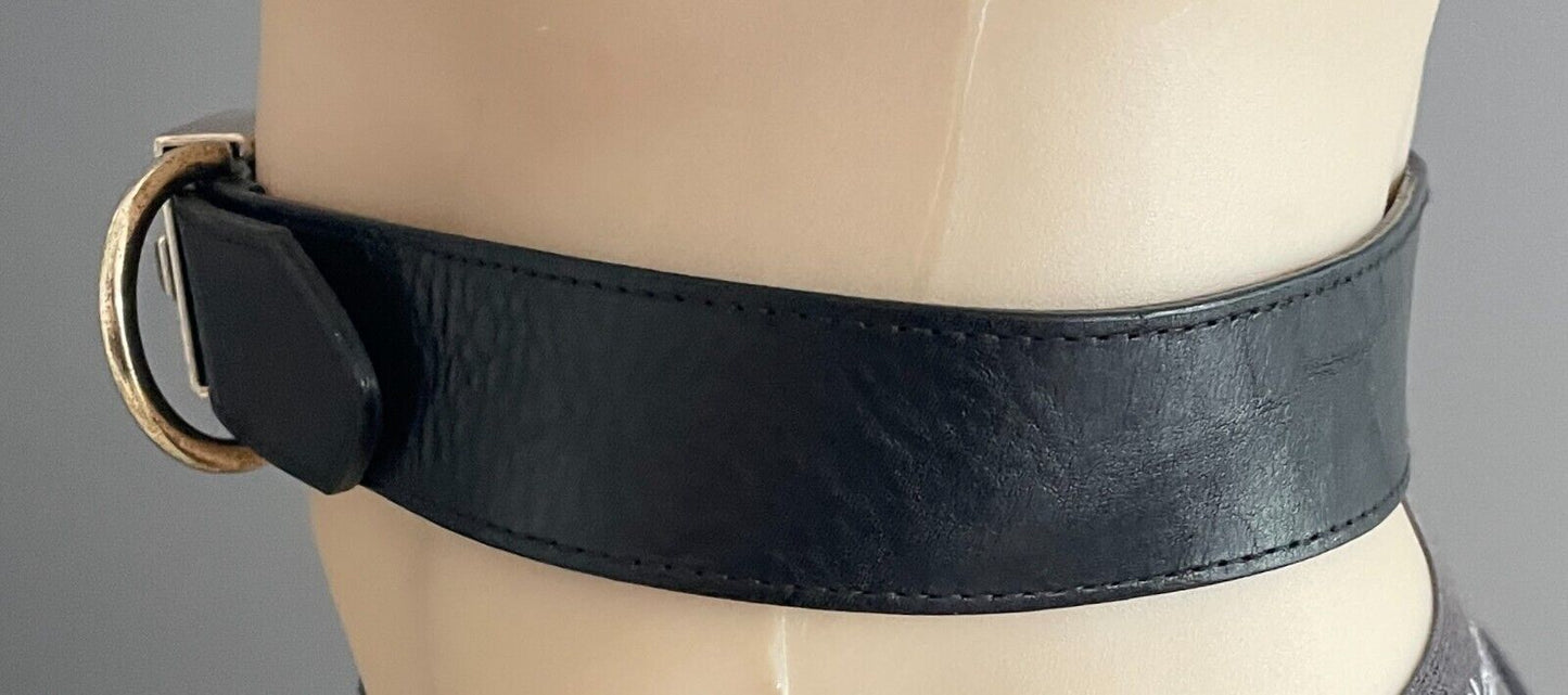 Mens LEATHER Belt HARLEY DAVIDSON Black Size 32 Bar & Shield 99540-04VM Vintage