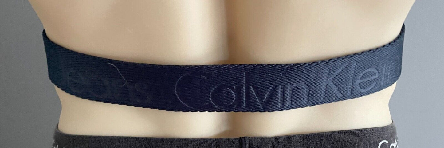 CALVIN KLEIN JEANS Mens Belt Embossed Navy Utility Sz 34 Waist 115cm 4cm Wide