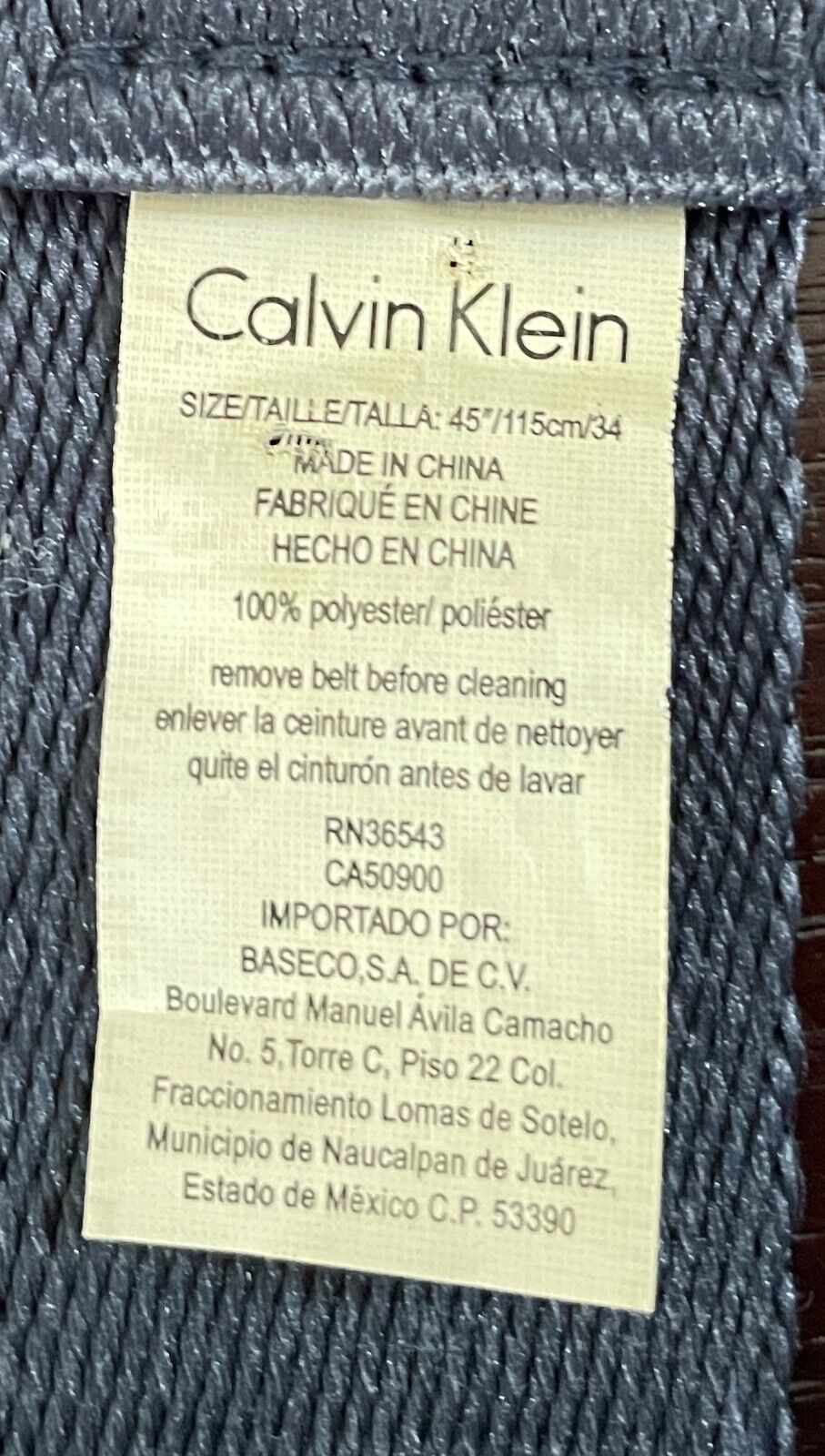 CALVIN KLEIN JEANS Mens Belt Embossed Navy Utility Sz 34 Waist 115cm 4cm Wide