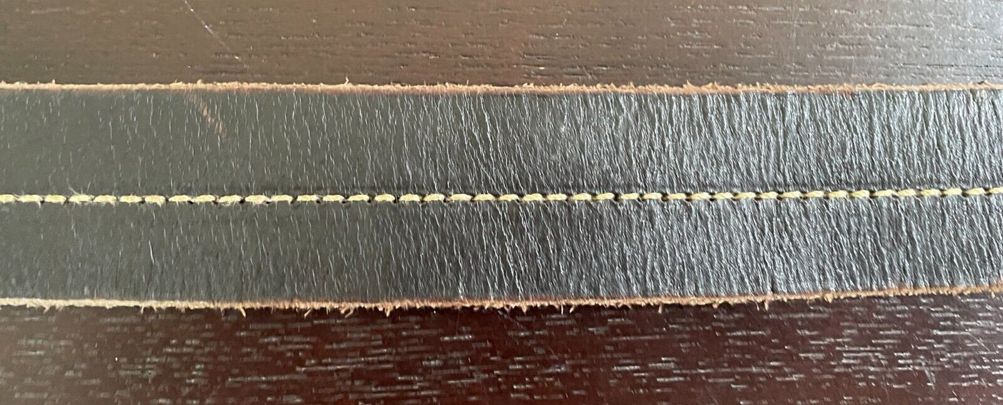 COLORADO LEATHER Belt Brown Contrast Stitch Trim Mens Sz M Waist 90 100 4cm Wide