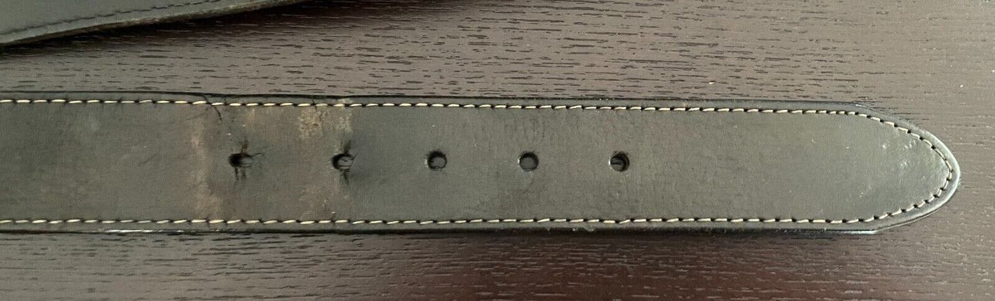 HARLEY DAVIDSON LEATHER Belt Brown 4cm Wide Rustic Gold Tone Buckle Mens Size 34