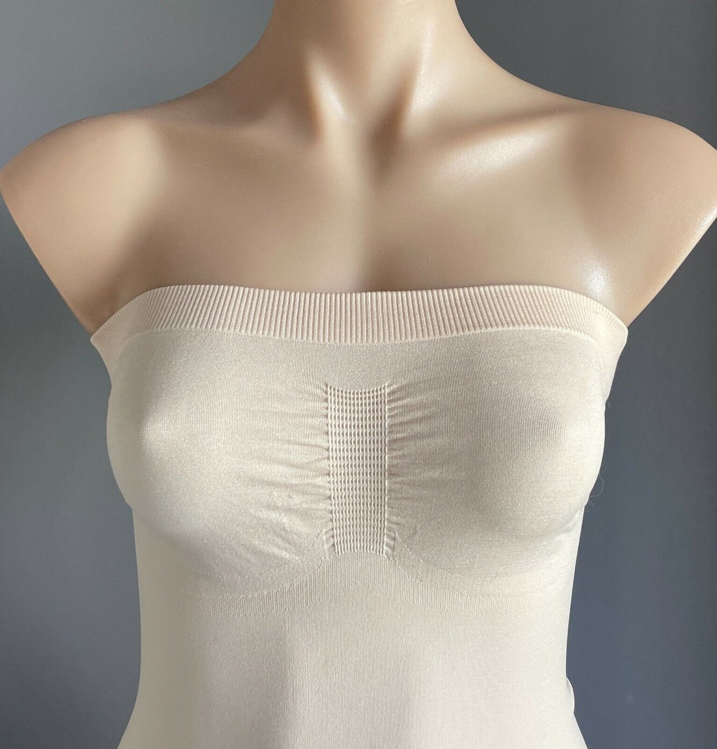 TRIUMPH Slip Dress ShapeWear Beige Seamless Strapless Mild Compression Size L