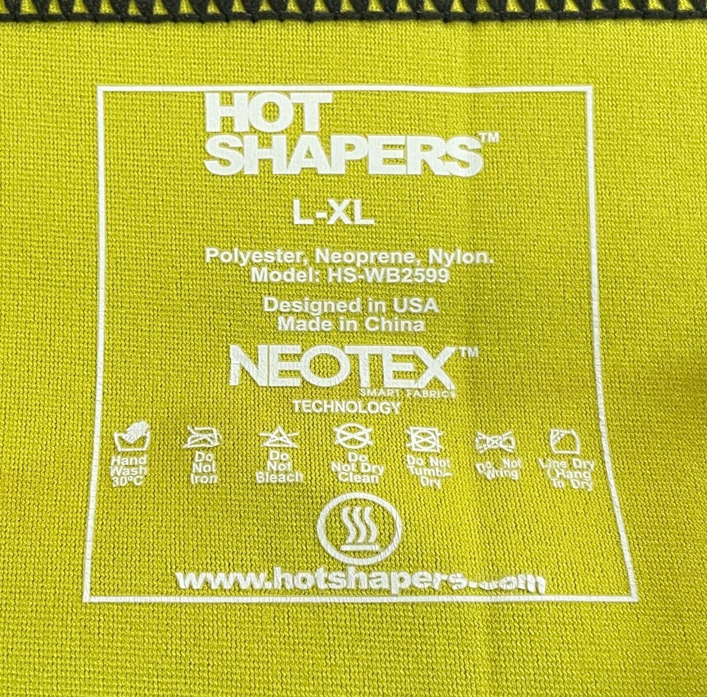 HOT SHAPERS Neotex ShapeWear Stretch Thermal Fabric Waist Tummy Shaper Belt L XL