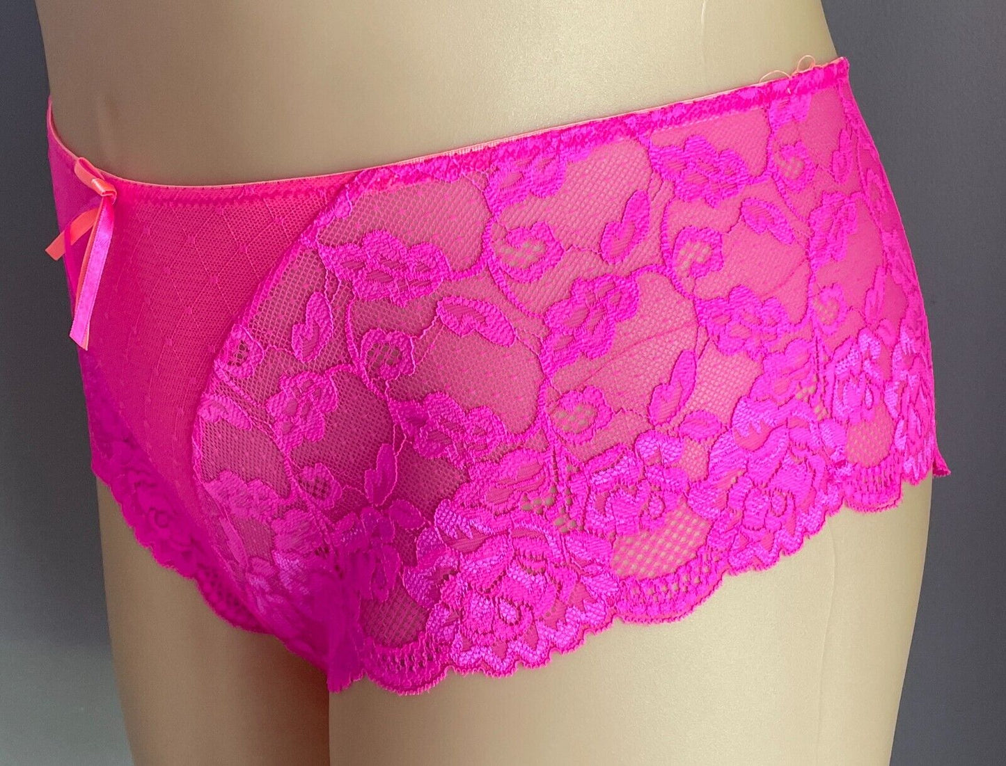 2 X KAYSER Bikini Briefs "Curve It Up" Pink Orange Trim Panties ONLY Size 18 NEW