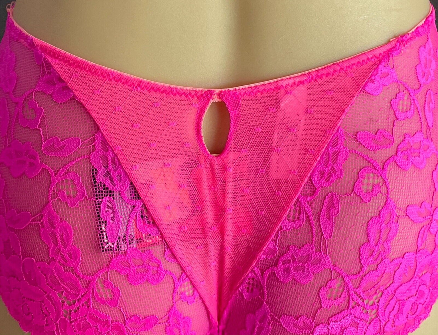 2 X KAYSER Bikini Briefs "Curve It Up" Pink Orange Trim Panties ONLY Size 18 NEW