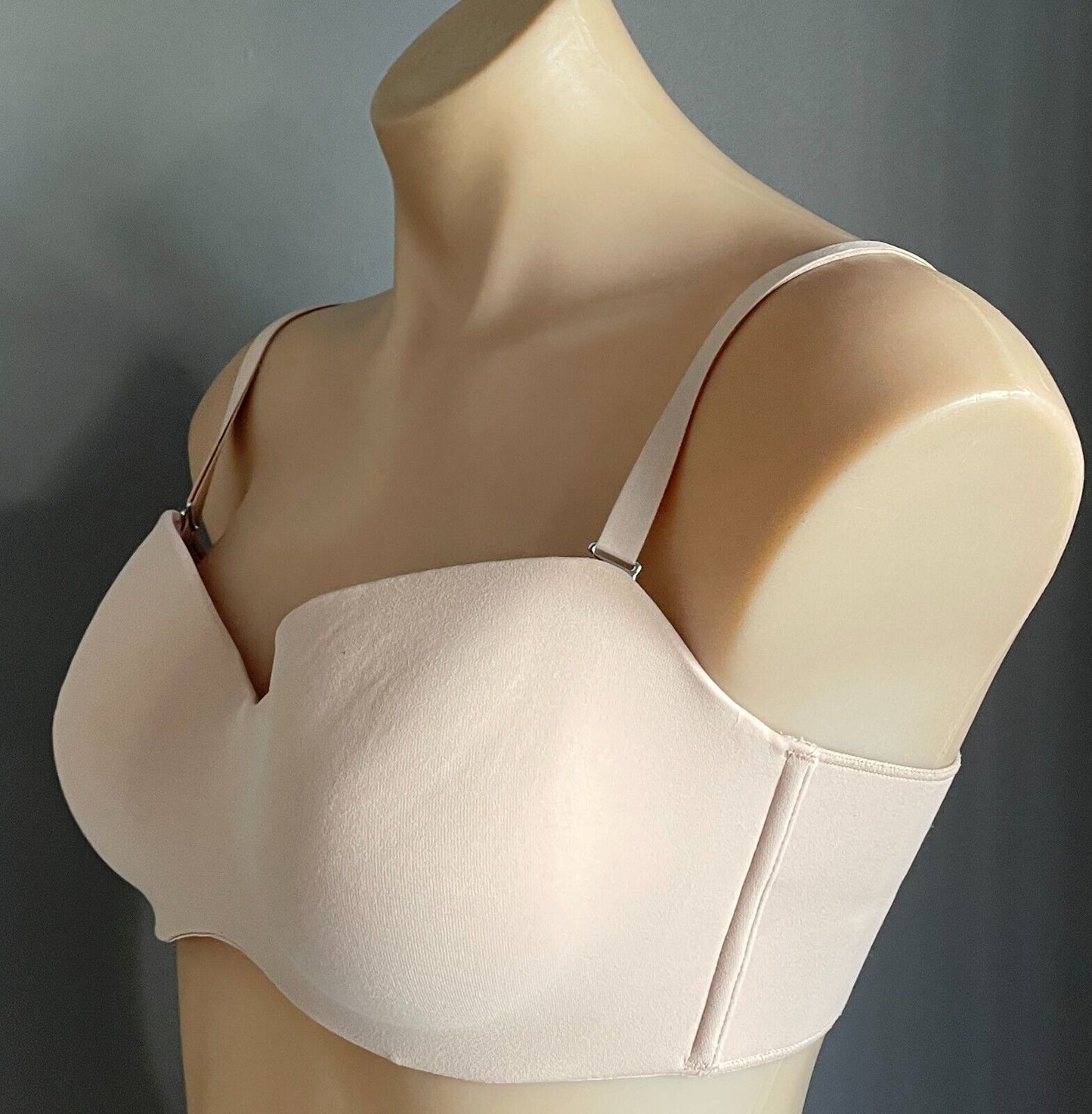 KAYSER Bra 14C Underwire Beige Moulded Smooth Cups 4 Way Convertible Strap 14 C