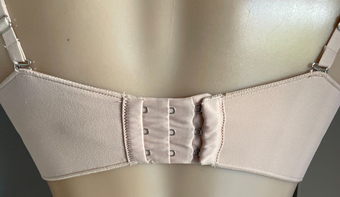 KAYSER Bra 14C Underwire Beige Moulded Smooth Cups 4 Way Convertible Strap 14 C