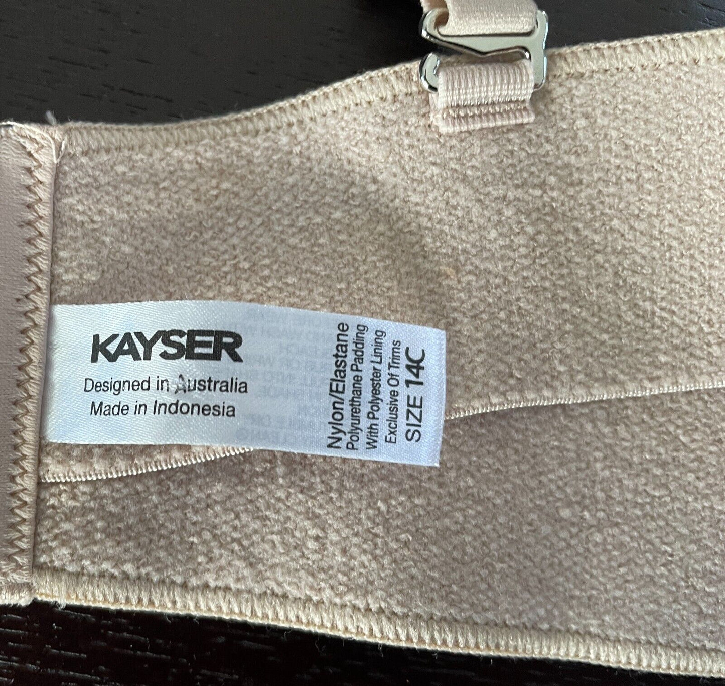 KAYSER Bra 14C Underwire Beige Moulded Smooth Cups 4 Way Convertible Strap 14 C