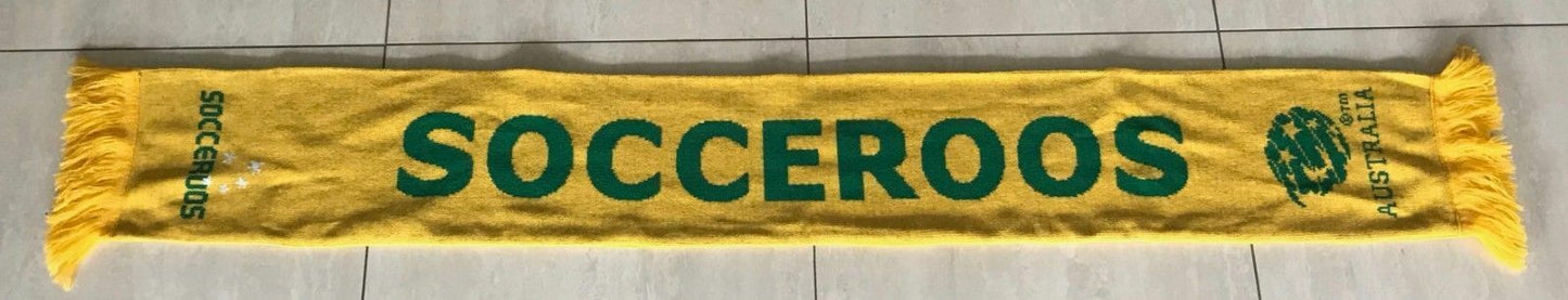 Fan Scarf SOCCEROOS Official Green & Gold Fringed Soccer Football Unisex