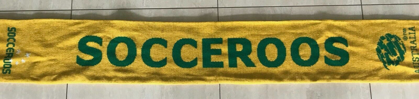 Fan Scarf SOCCEROOS Official Green & Gold Fringed Soccer Football Unisex
