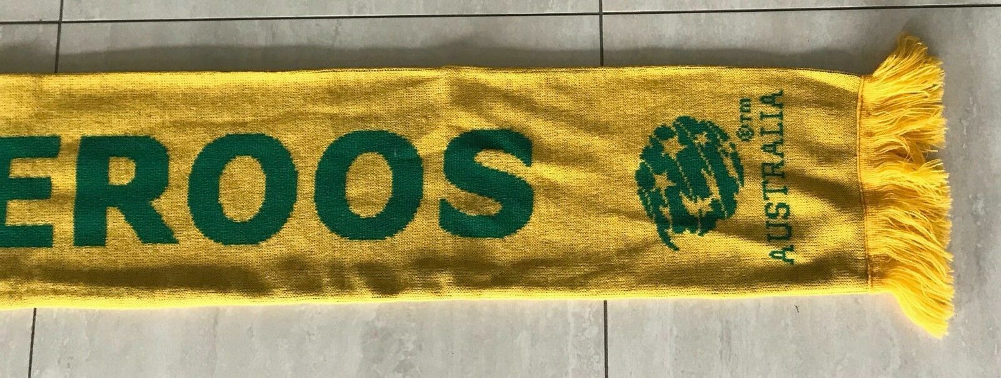 Fan Scarf SOCCEROOS Official Green & Gold Fringed Soccer Football Unisex
