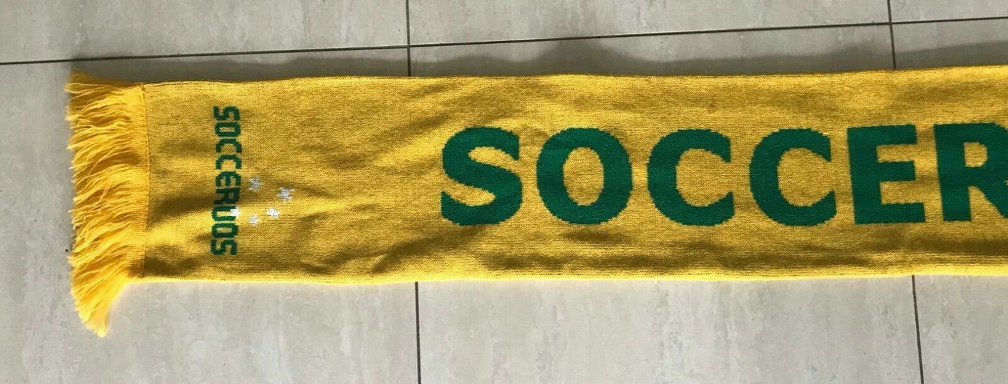 Fan Scarf SOCCEROOS Official Green & Gold Fringed Soccer Football Unisex