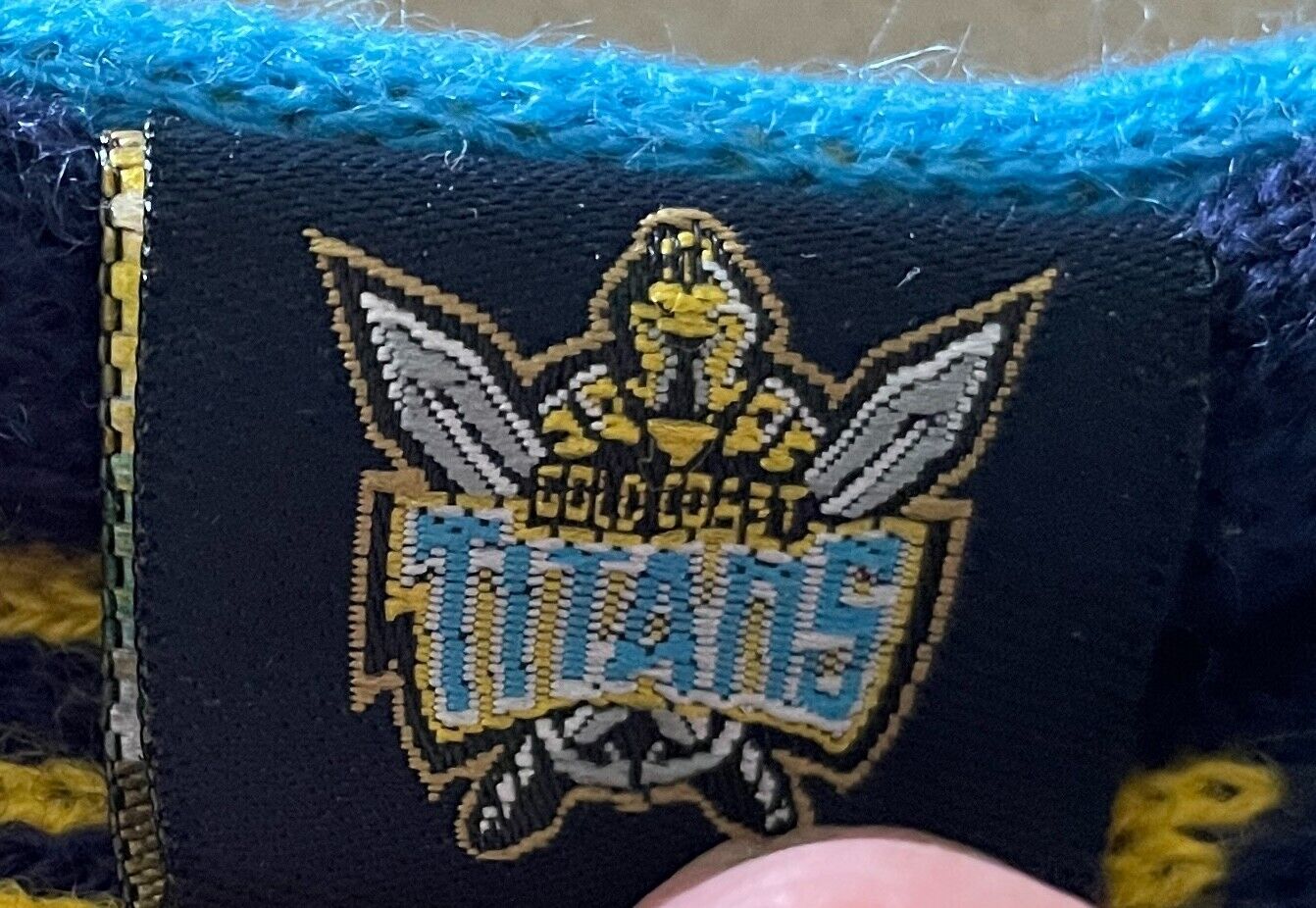 Fan Scarf GOLD COAST TITANS NRL Blue & Yellow Knit Supporter Scarf Fringed