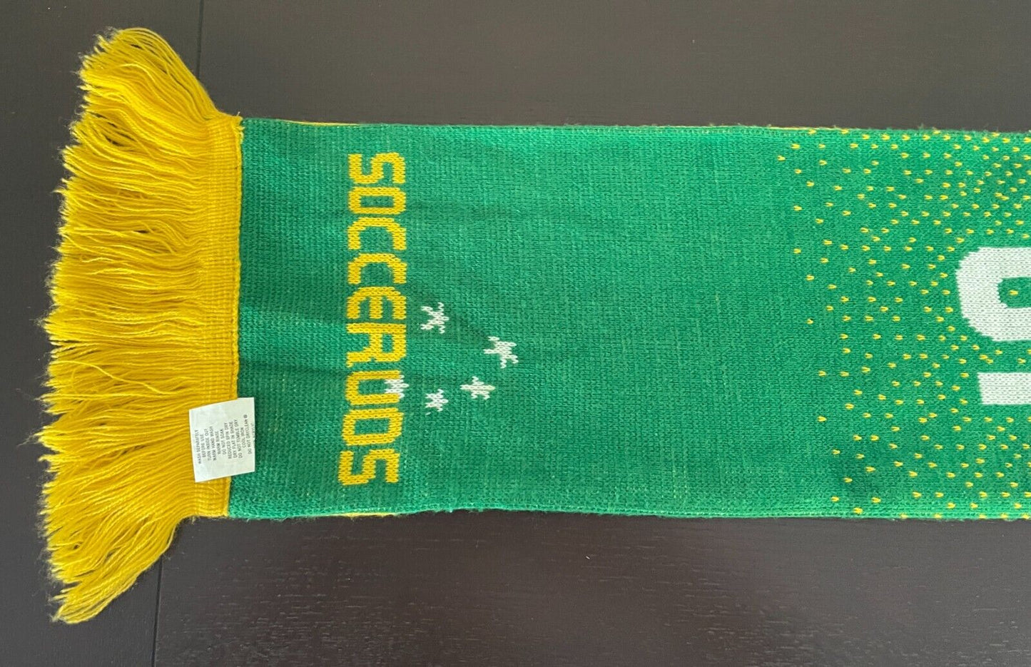 Fan Neck Scarf SOCCEROOS AUSTRALIA Green Gold Fringed Soccer Football Reversible