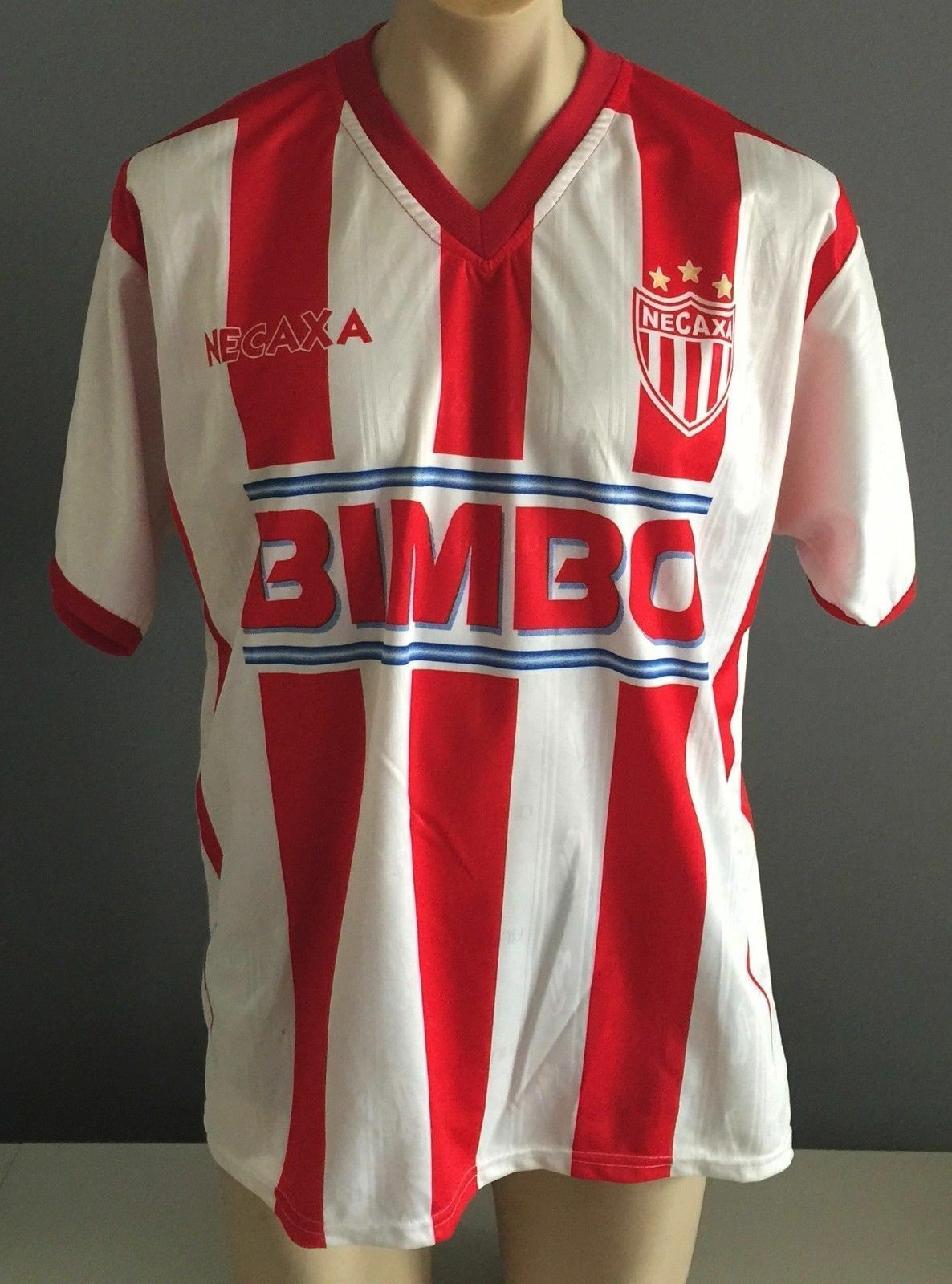 Fan Jersey NECAXA XL Mexican Soccer Football Authentica BIMBO Victoria RAYOS T