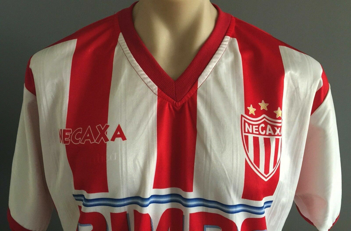 Fan Jersey NECAXA XL Mexican Soccer Football Authentica BIMBO Victoria RAYOS T