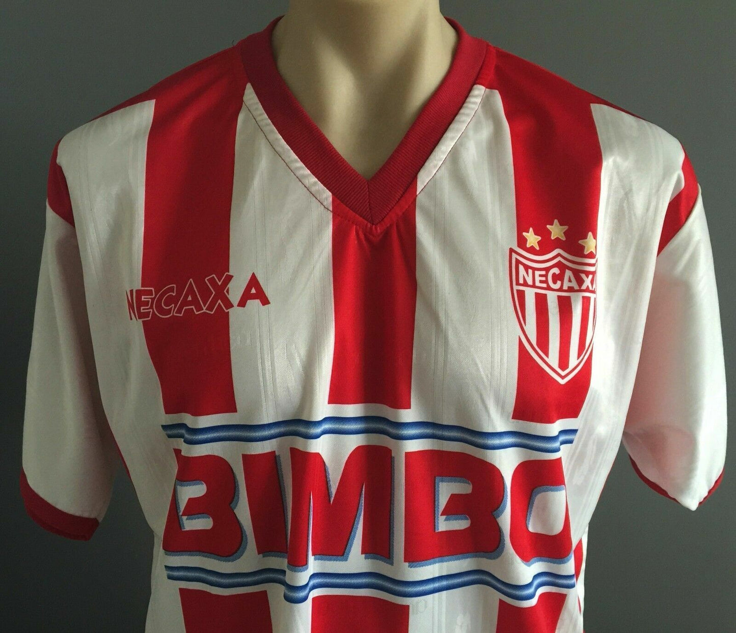 Fan Jersey NECAXA XL Mexican Soccer Football Authentica BIMBO Victoria RAYOS T