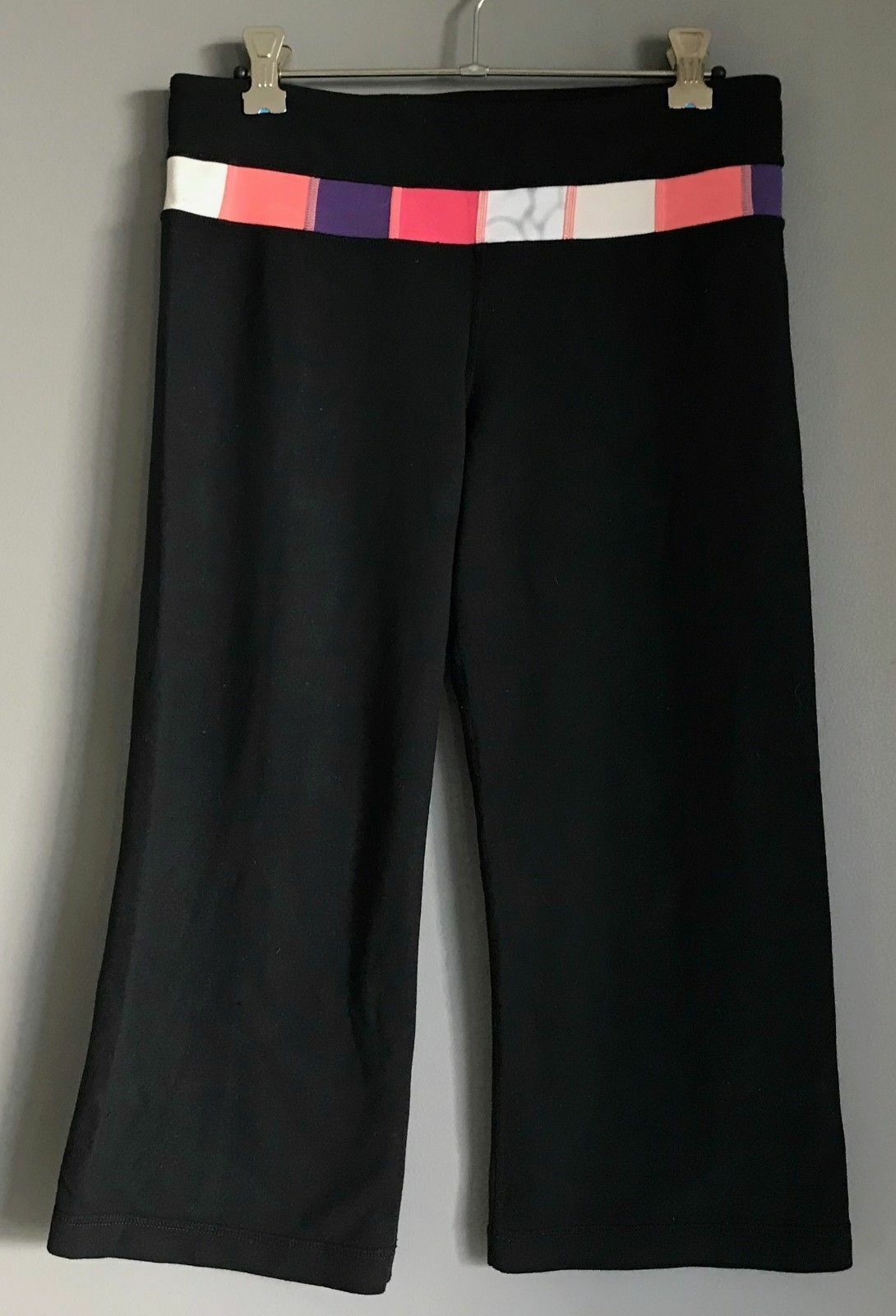 LULULEMON Leggings Black Straight 3/4 Length Sz 6 AU 10 Gym Activewear Pants