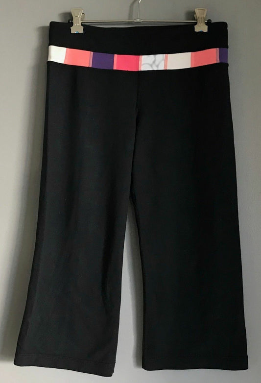 LULULEMON Leggings Black Straight 3/4 Length Sz 6 AU 10 Gym Activewear Pants
