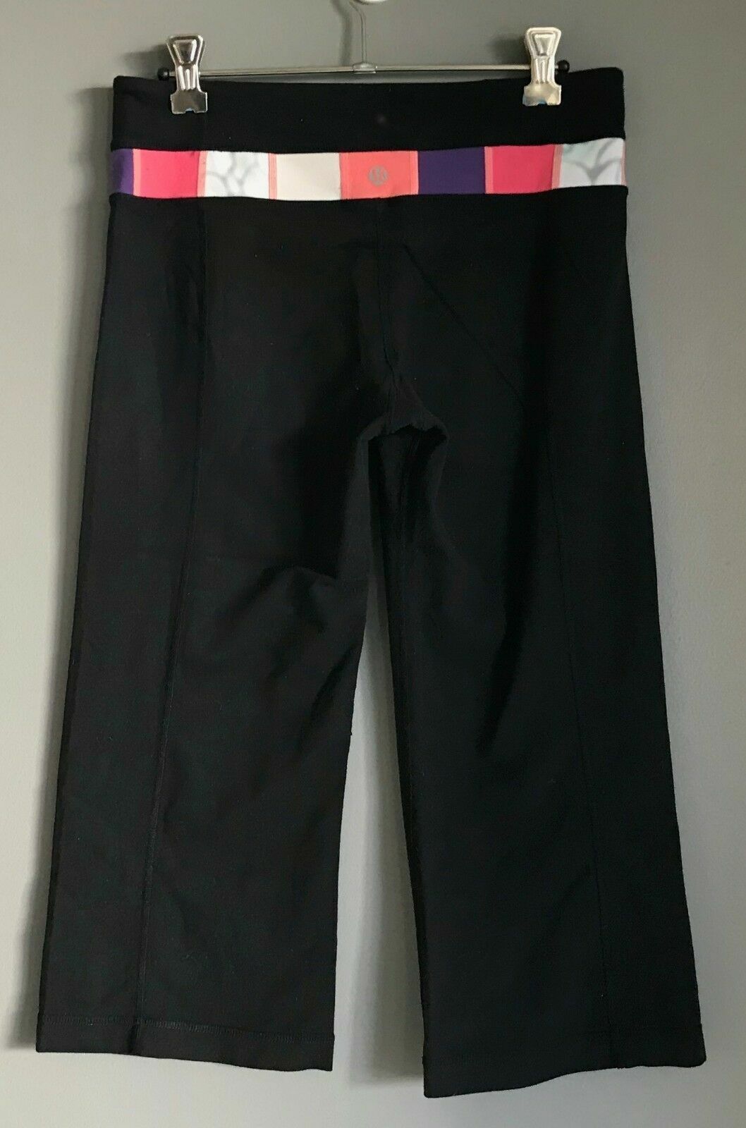 LULULEMON Leggings Black Straight 3/4 Length Sz 6 AU 10 Gym Activewear Pants