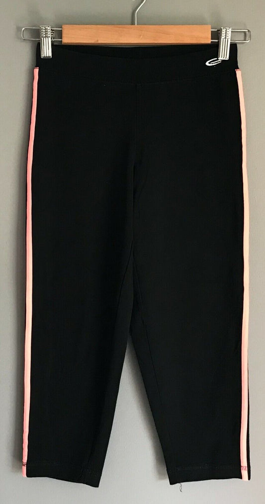 Leggings ELITE ACTIONS SPORTS Black Coral Red 3/4 Running Gym Pants Gym Sz 8