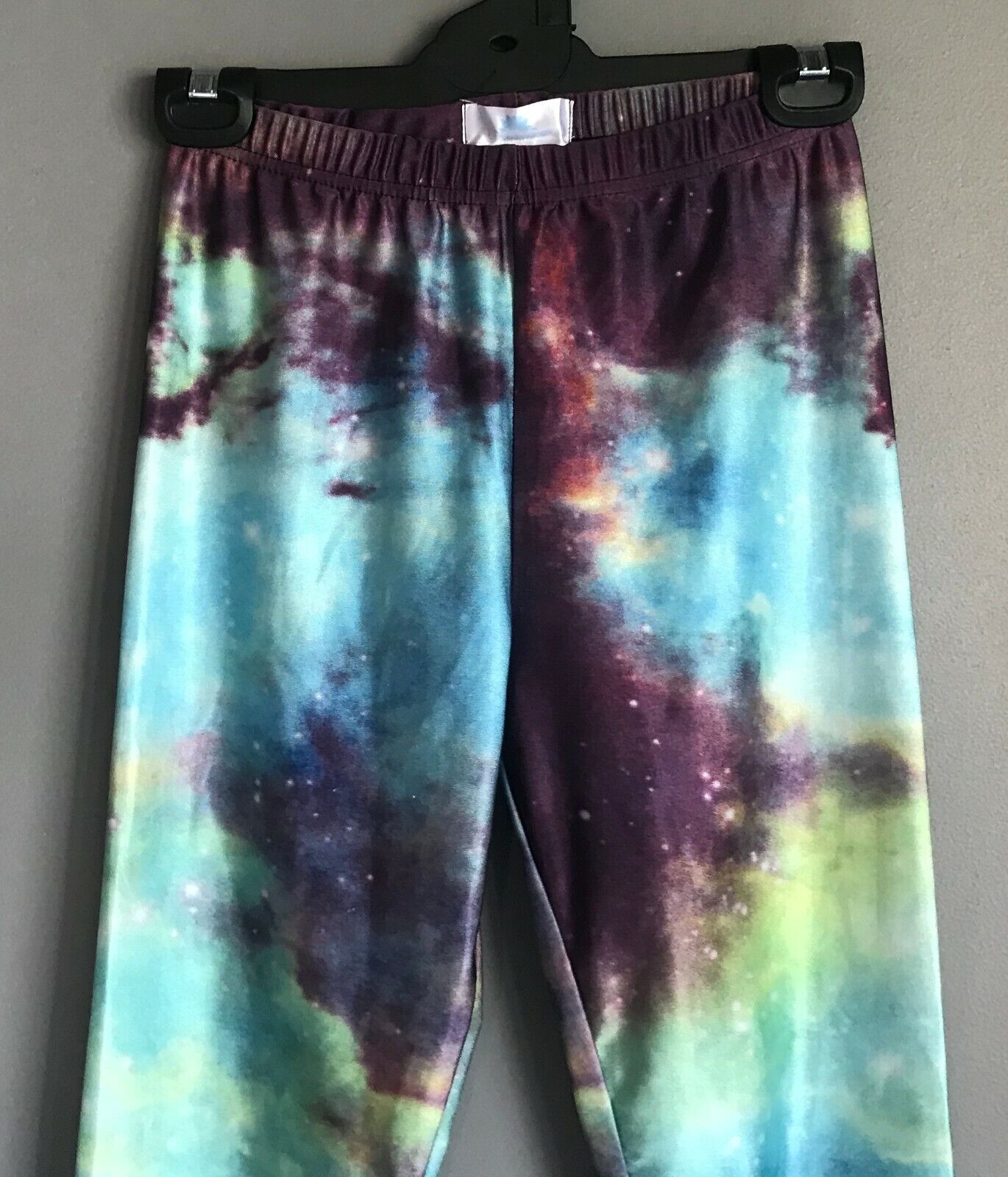 Leggings LOTUS "Galaxy" Print Teal Stretch Sz M Sports Gym Yoga Activewear Pants