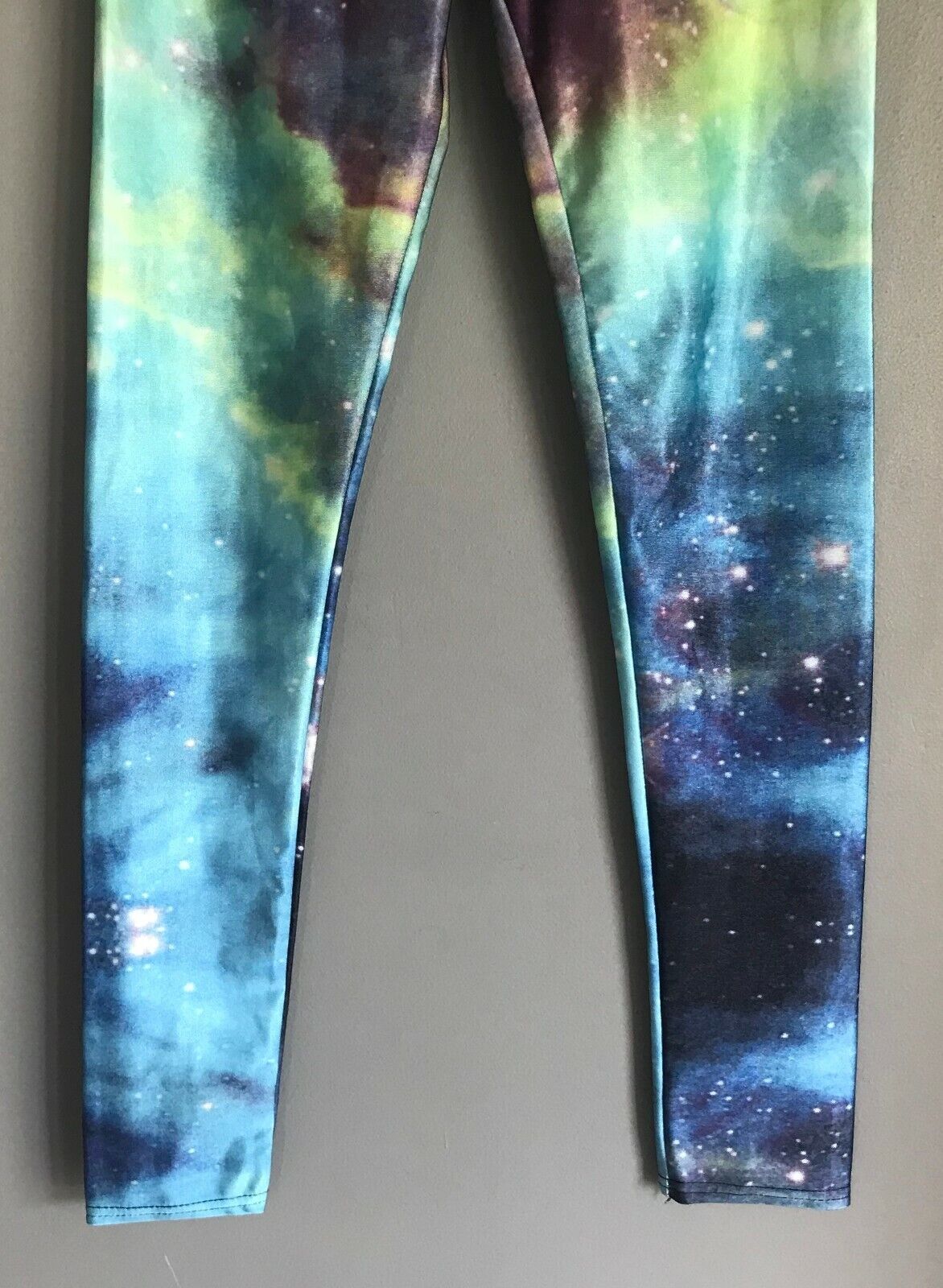 Leggings LOTUS "Galaxy" Print Teal Stretch Sz M Sports Gym Yoga Activewear Pants