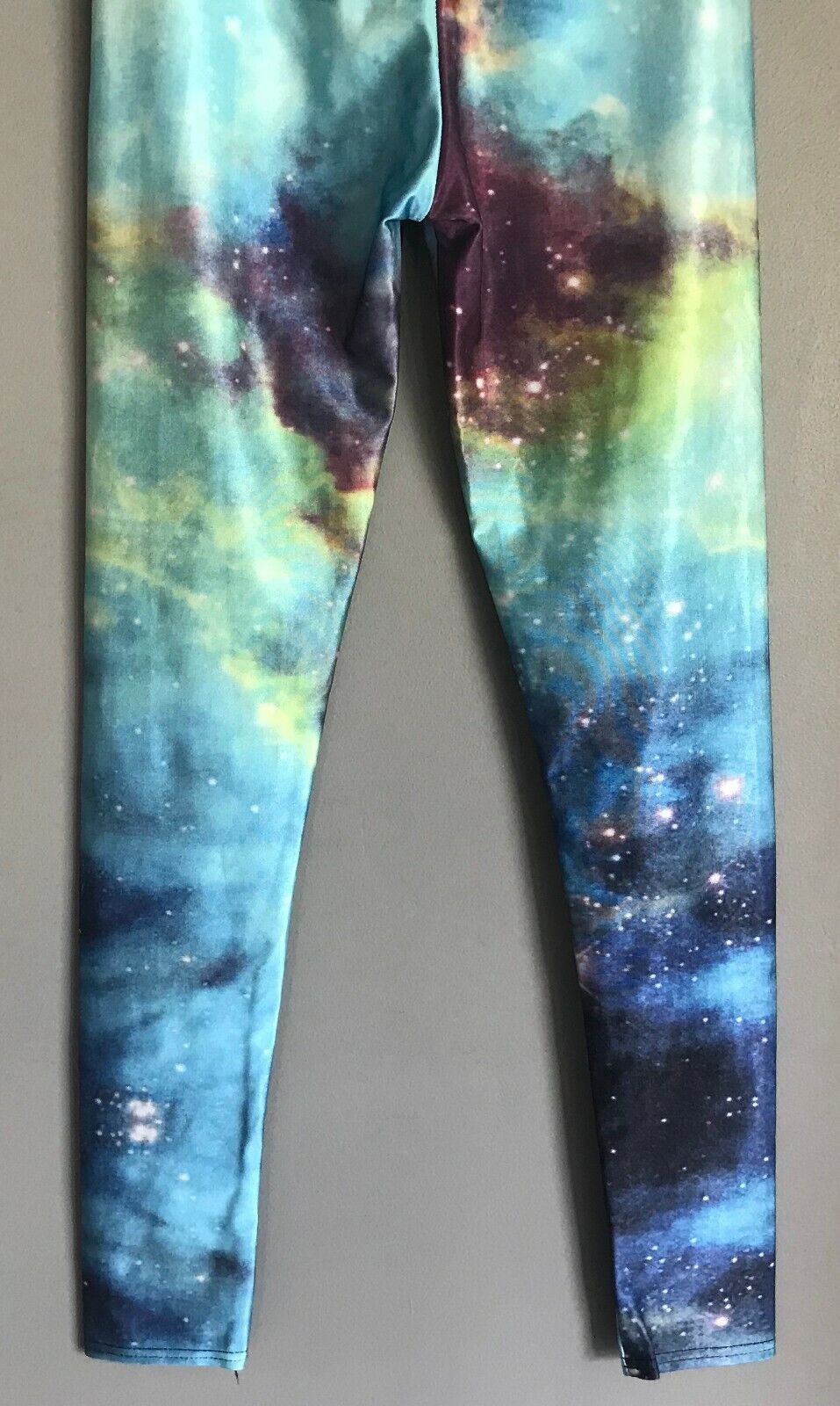 Leggings LOTUS "Galaxy" Print Teal Stretch Sz M Sports Gym Yoga Activewear Pants