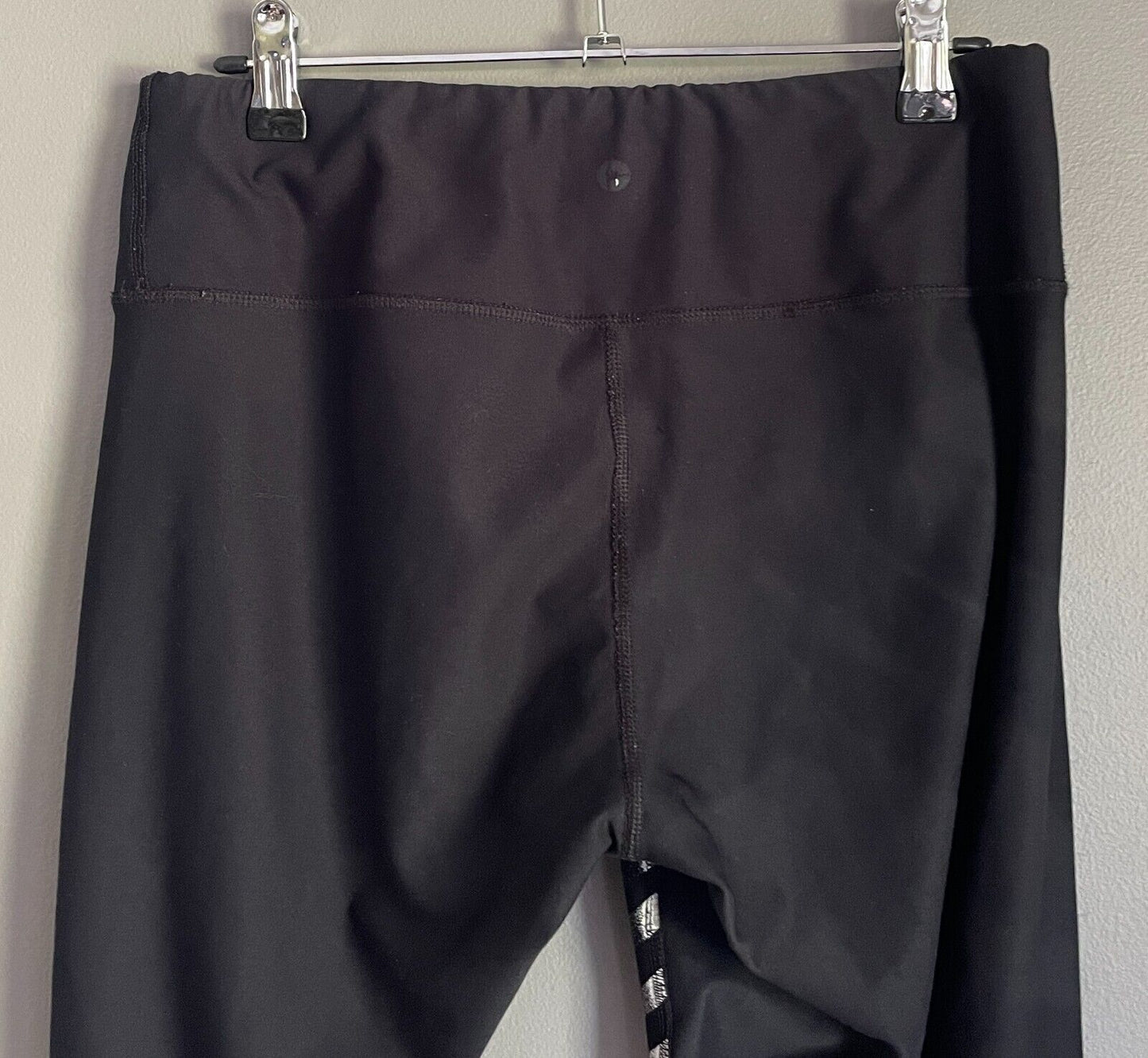 Leggings 90 DEGREES BY REFLEX Full Length White Trim Sz M Gym Activewear Pants