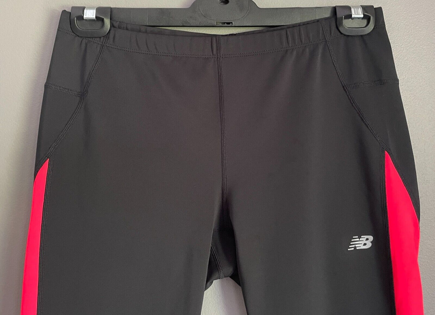 Leggings NEW BALANCE Dry Capri Black Neon Trim Running Gym Active Pants L 12 14