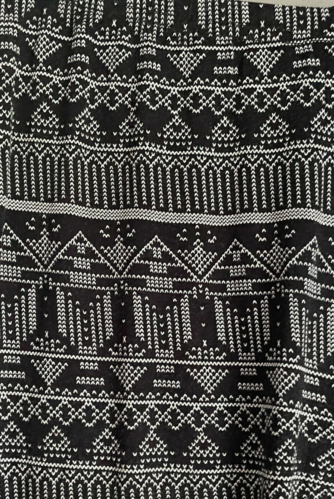 FREE FUSION Leggings Stretch Black & White Geo Print 7/8 Light Size 12 Casual