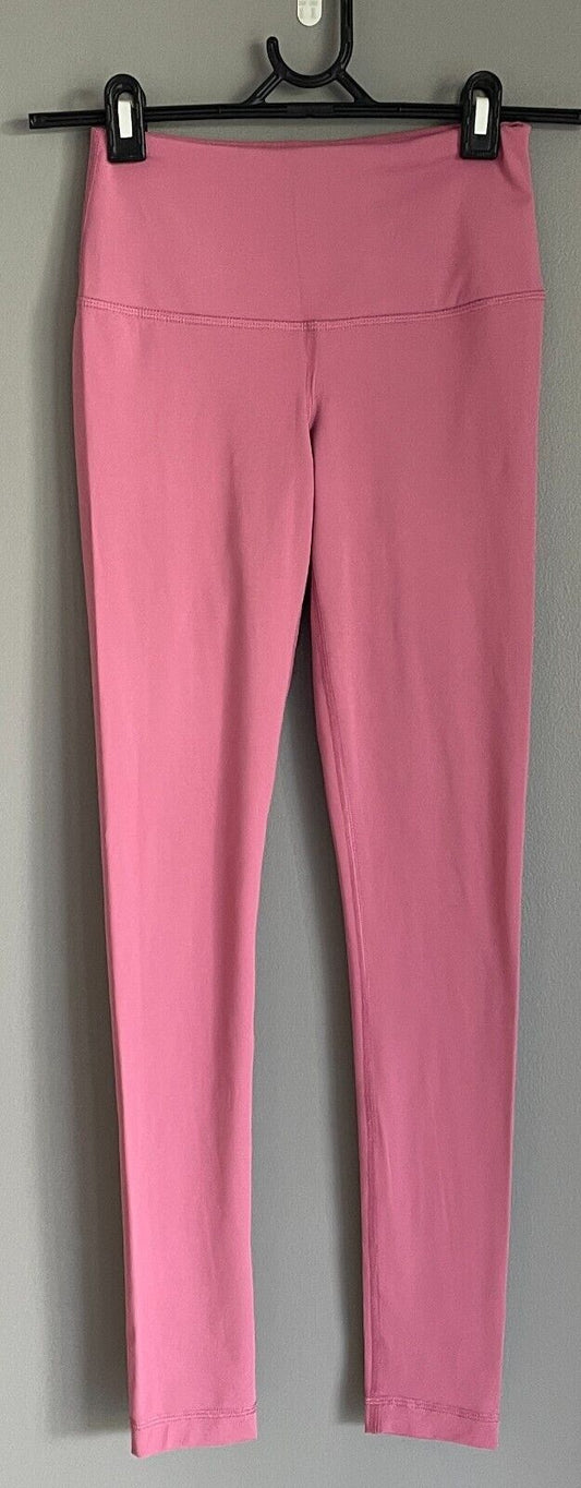 YOGALICIOUS Moonlite Mauve Lux High Waist Full Length Leggings Size XS 26" 50cm