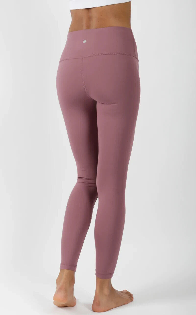 YOGALICIOUS Moonlite Mauve Lux High Waist Full Length Leggings Size XS 26" 50cm