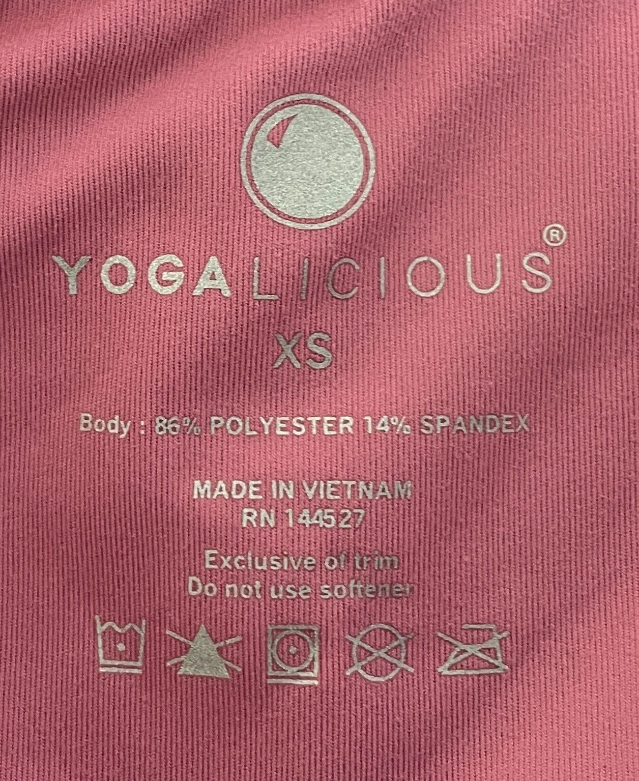 YOGALICIOUS Moonlite Mauve Lux High Waist Full Length Leggings Size XS 26" 50cm