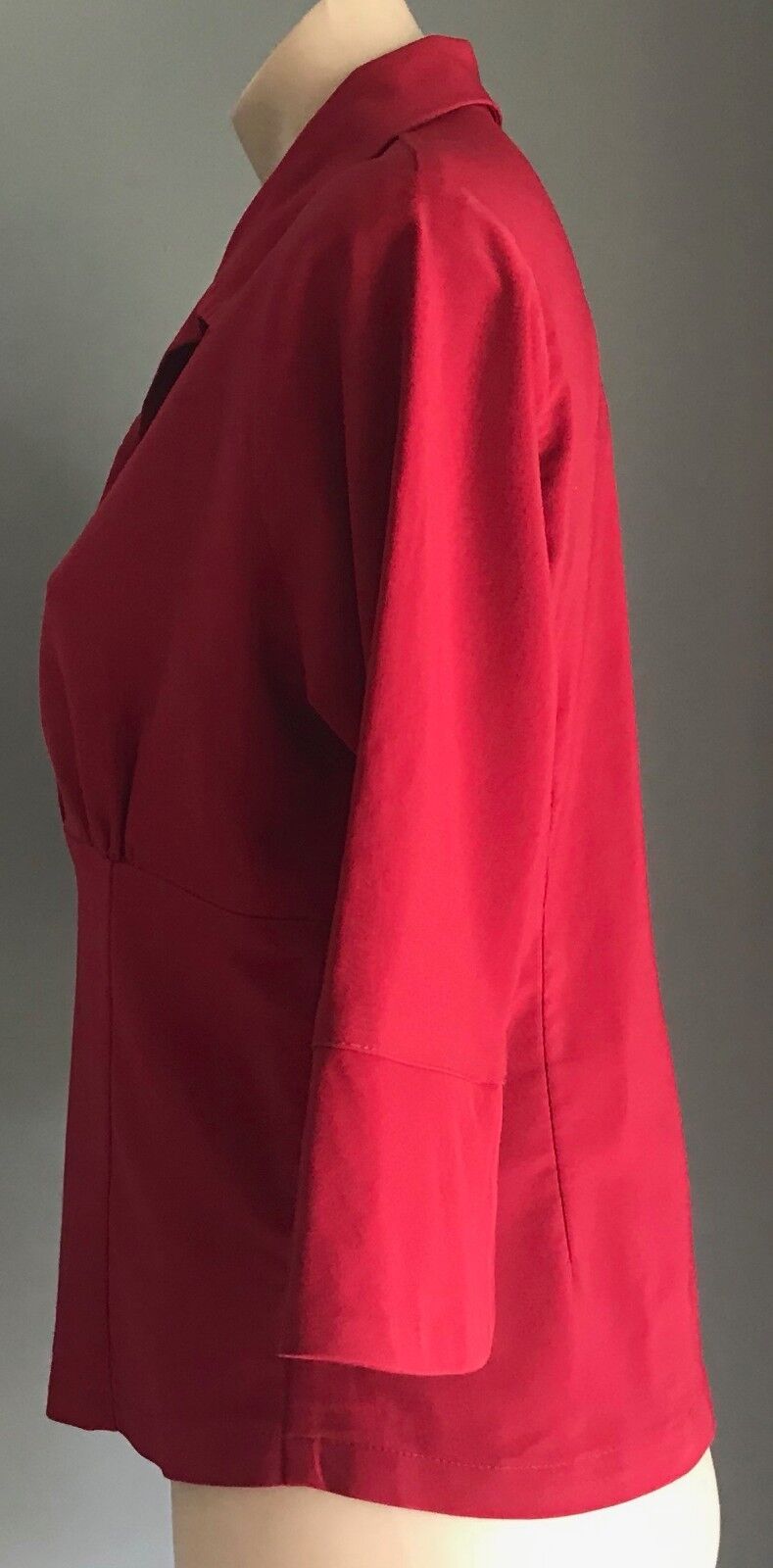 Ladies Top 1990's WET SEAL  Burgundy 3/4 Sleeve Stretch Blouse Size 14