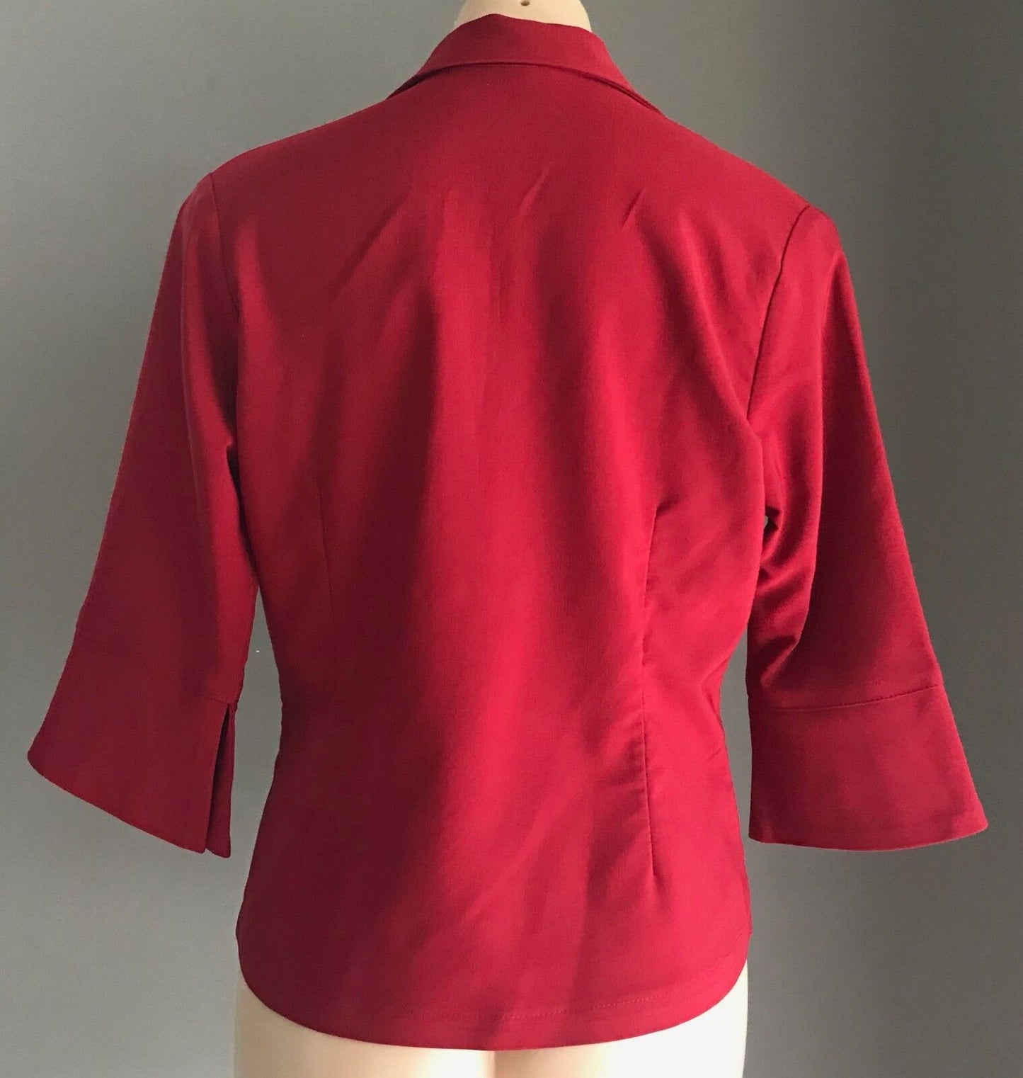 Ladies Top 1990's WET SEAL  Burgundy 3/4 Sleeve Stretch Blouse Size 14