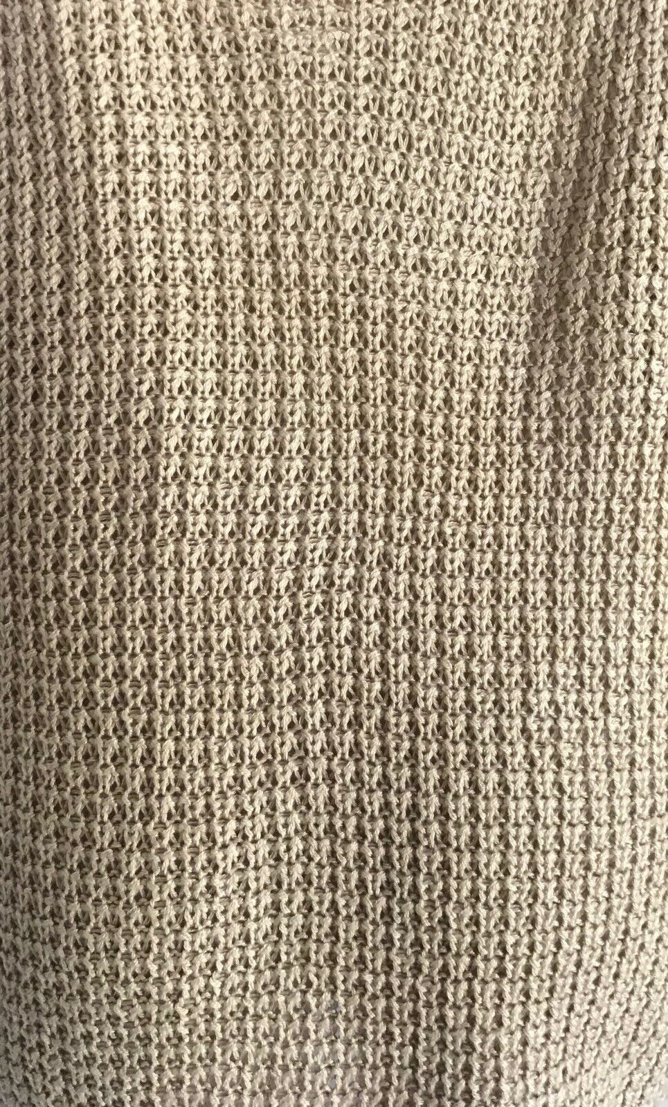 Gold Chunky Knit Singlet Top Scoop Neck & Back Sleeveless Dip Hem Ladies Sz 12
