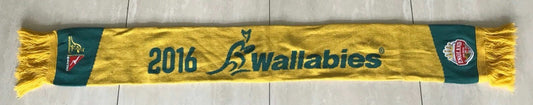 Fan Scarf WALLABIES Official Green Gold Australian 2016 England Tour Knit Fringe