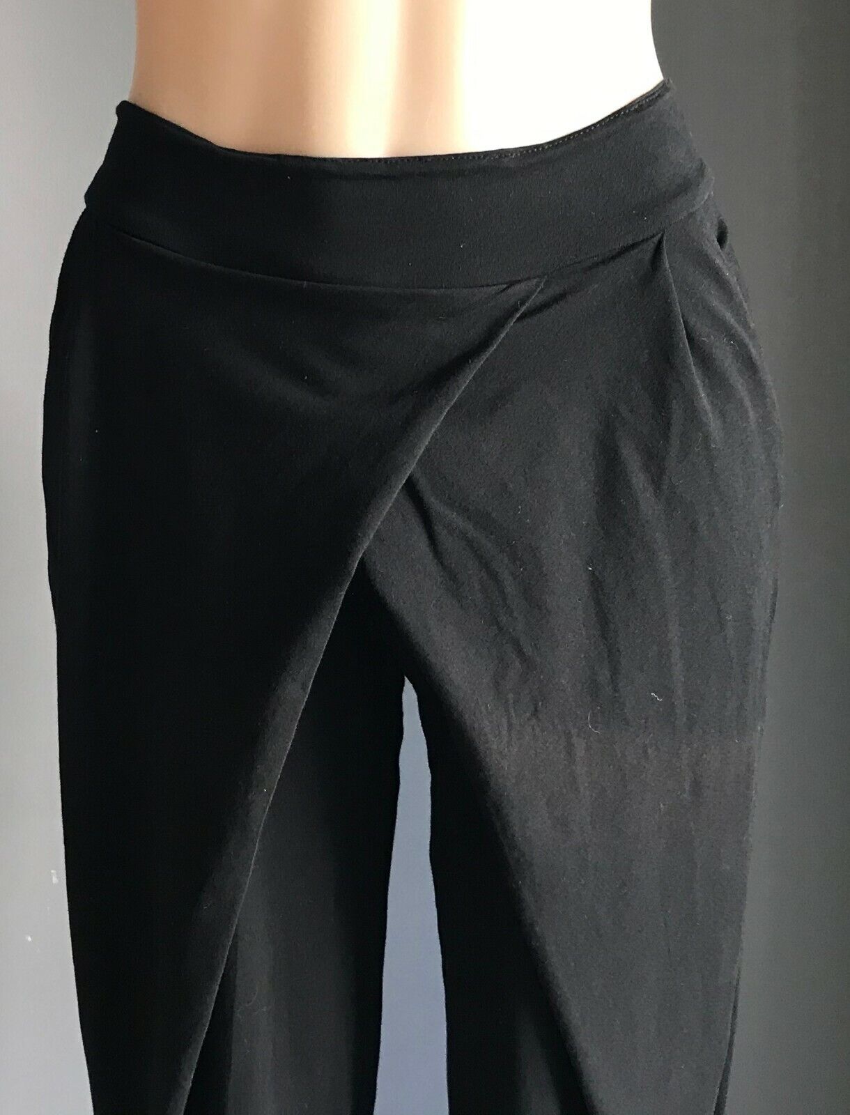 Ladies Size S 10 Pants BOO RADLEY Black "Vera" Long Stretch Chic Crossover NEW