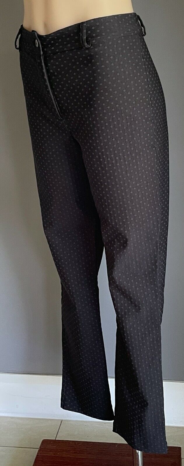 Ladies Size 10 Pants BELLISSIMA COLLECTION Skinny Black Grey Polka Dot Stretch
