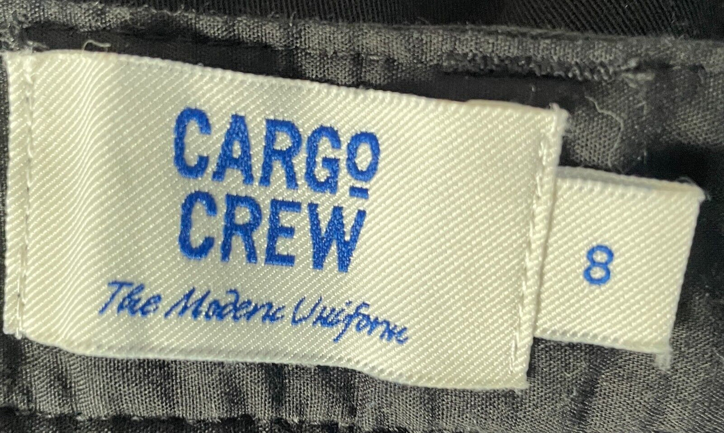Ladies Size S 8 Pants CARGO CREW Black Skinny Leg Long "Hoyts" Logo At Back