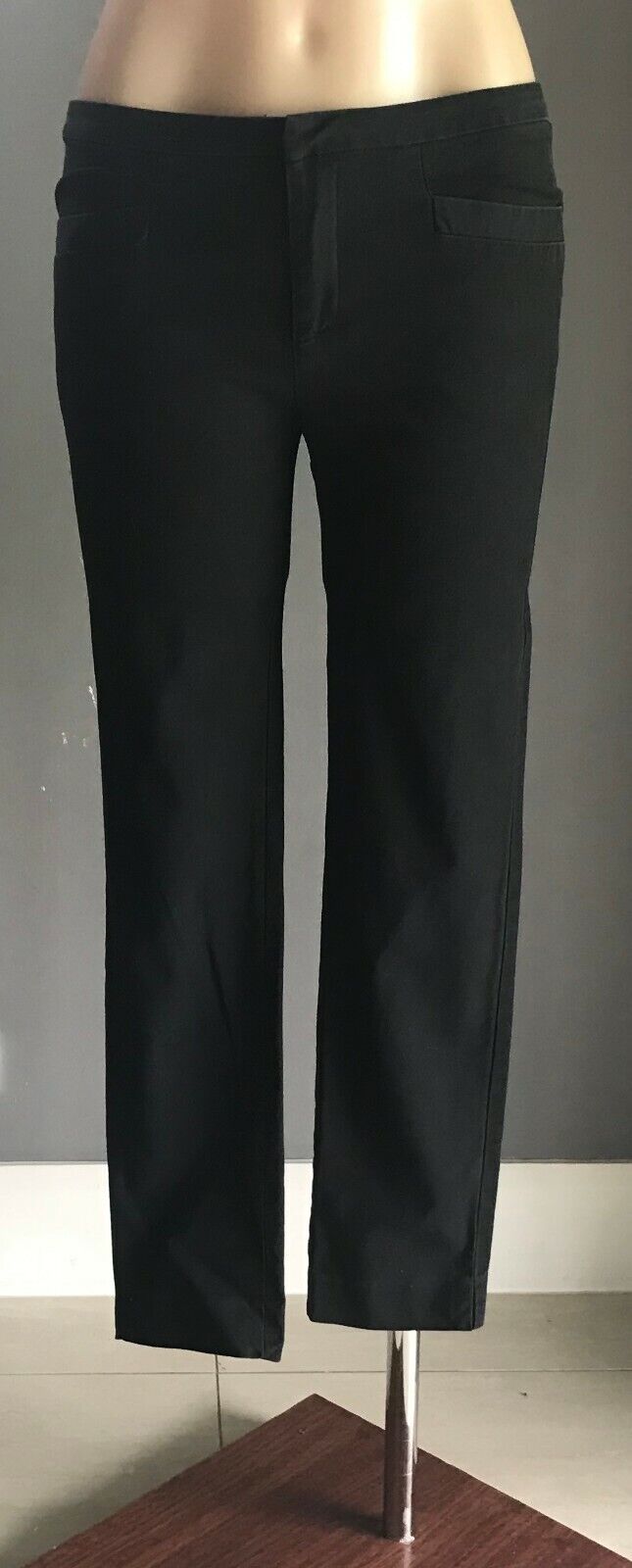 Ladies Size 10 Pants PILGRIM Black Stretch Slim Leg Ankle Grazer Trousers Retro