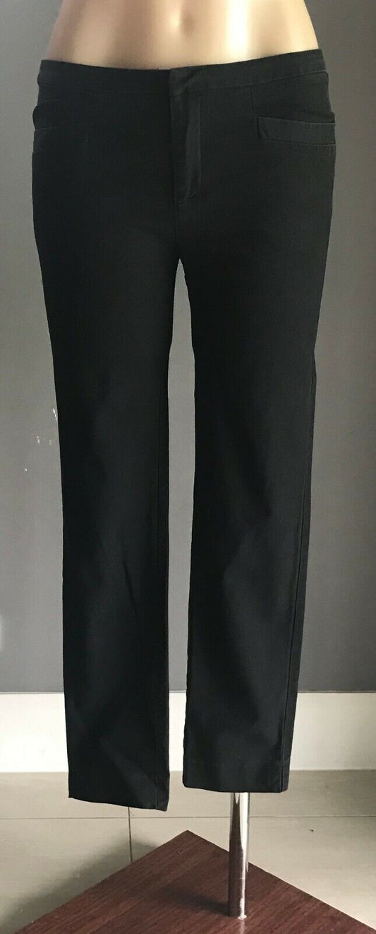 Ladies Size 10 Pants PILGRIM Black Stretch Slim Leg Ankle Grazer Trousers Retro