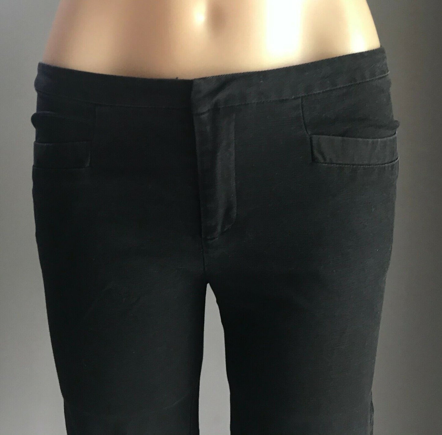Ladies Size 10 Pants PILGRIM Black Stretch Slim Leg Ankle Grazer Trousers Retro