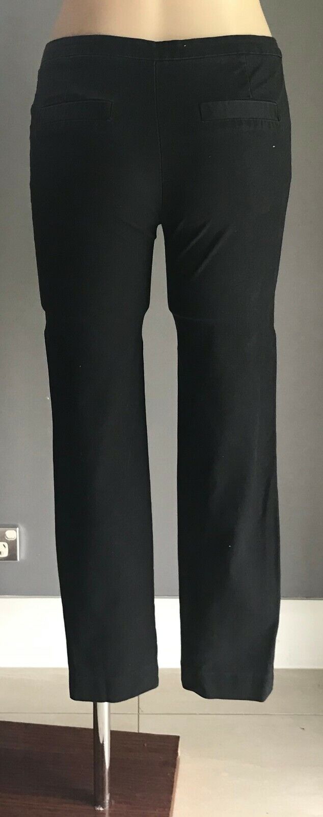 Ladies Size 10 Pants PILGRIM Black Stretch Slim Leg Ankle Grazer Trousers Retro