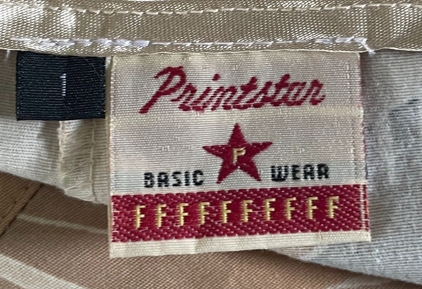 Ladies Size 10 Pants PRINTSTAR Beige Floral Straight Leg Stretch Trousers RETRO