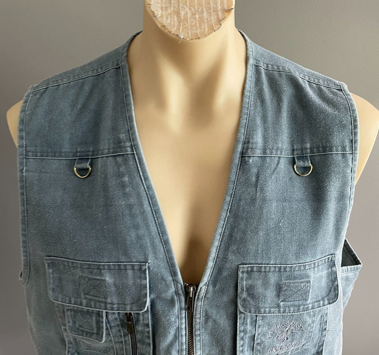 UTILITY VEST KHANGSAU.SOT KXAHER SASS Japan Blue Sleeveless Outdoor Chest 122cm