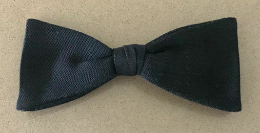 Vintage Mens CLIP ON BOW TIE Classic Black Pre-tied (2) Formal Dressy Wedding