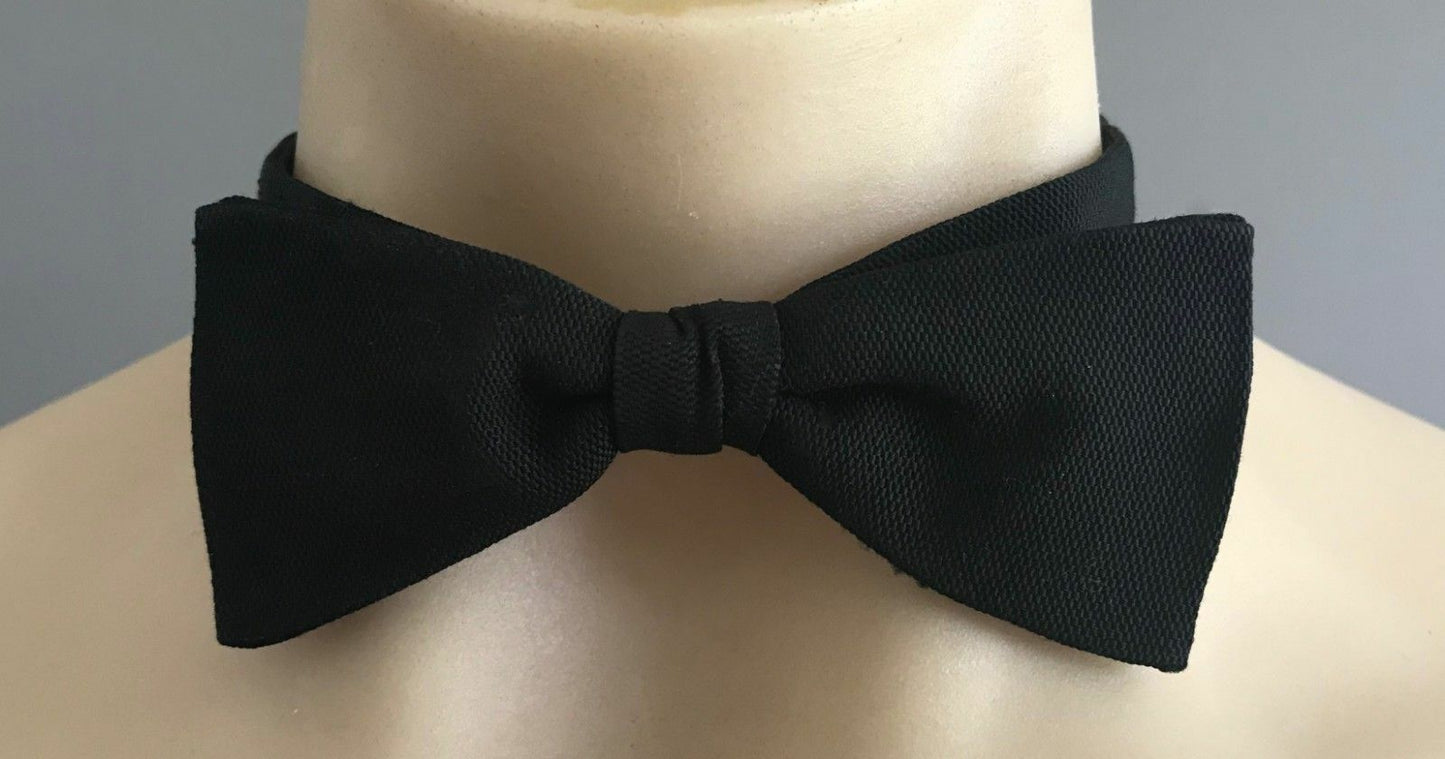 Mens BOW TIE Black Pre-tied Adjustable Neck Formal Wedding Dress Classic Vintage