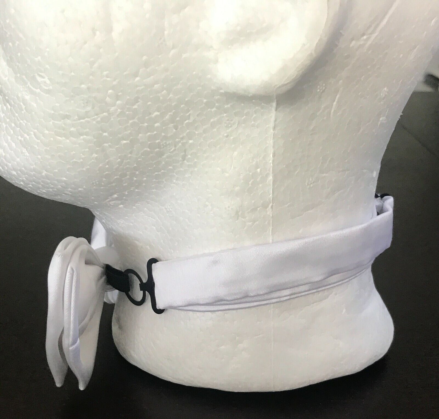 RON BENNETT Classic Mens White Pre-Tied Adjustable Neck Bow Tie